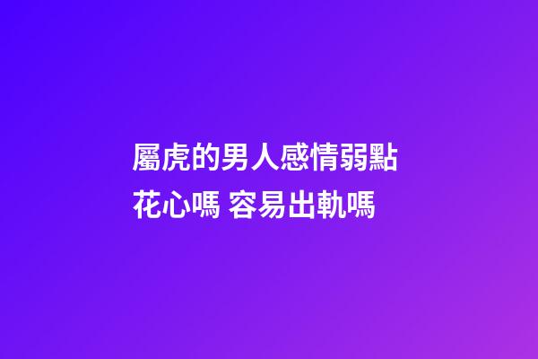 屬虎的男人感情弱點 花心嗎 容易出軌嗎
